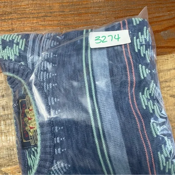 Vintage Ralph Lauren Chaps Geometric Sweater 100% Cotton Made in USA Men’s L - Picture 9 of 9